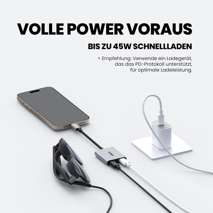 XREAL Hub, Power und Play Adapter, damit lädst AR-Brille auf, während du Dein Quellgerät auflädst, z