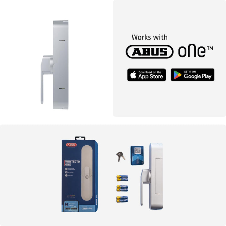 ABUS Fensterantrieb WINTECTO One – Smarter Fenstergriff für Fenster, Balkon- und Terrassentür – mit