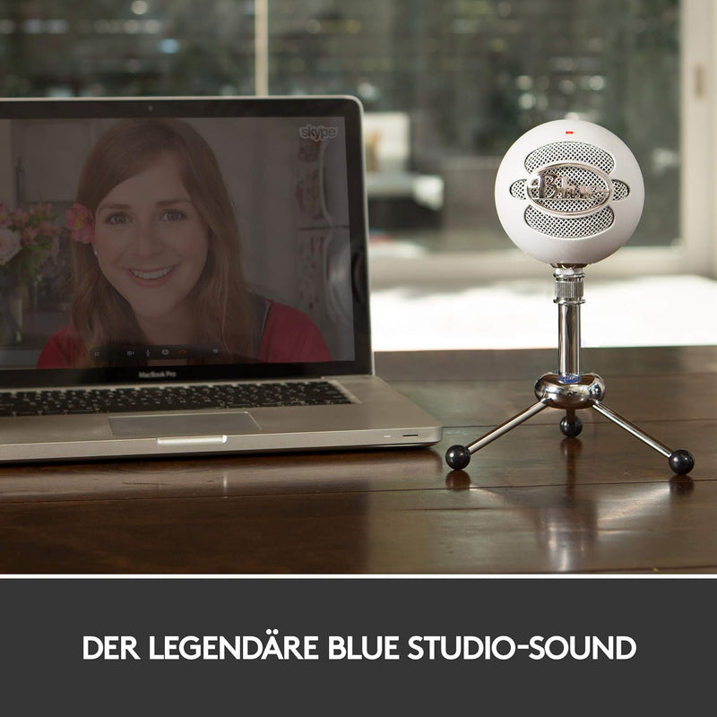 Blue Snowball USB-Mikrofon für Aufnahmen, Streaming, Podcasting, Gaming auf PC und Mac, Kondensatorm