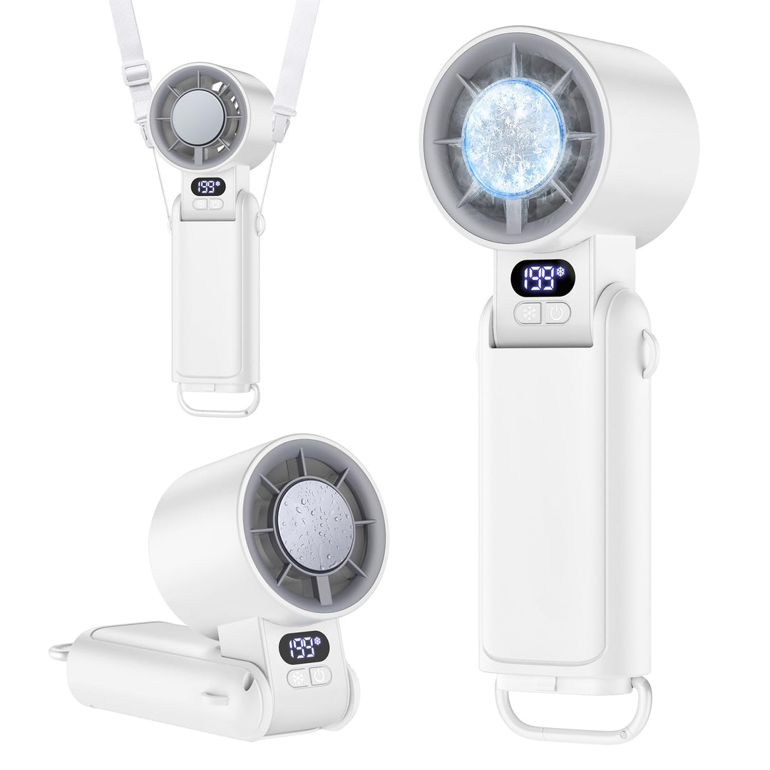MoKo Handventilator mit Kühlplatte, 6000 mAh, 13000 RPM, 199 Stufen | Mini Ventilator und Kühlventil