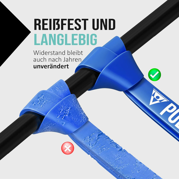 PULLUP & DIP Fitnessbänder Widerstandsbänder mit Tasche, Türanker (bei Sets) und Übungsguide - einze