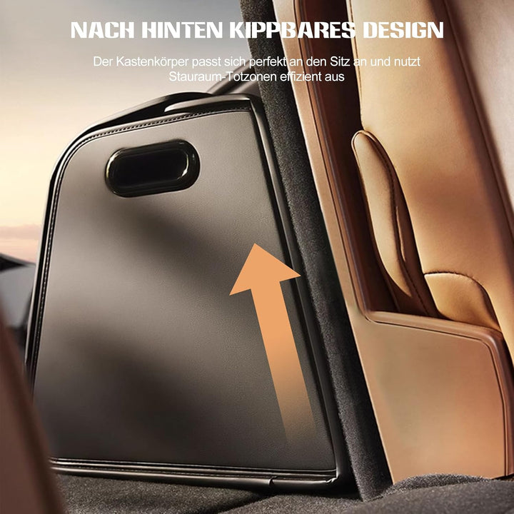 Ergocar Kofferraum Organizer, PU-Leder Autotasche Auto Kofferraum Box mit Deckel, Zusammenklappbarer