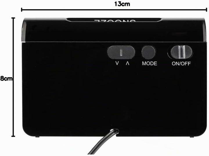 TFA Dostmann 60.2543 Digitaler Funk Wecker ICON LED Leuchtziffern rote Ziffern, mit Batterien, rote