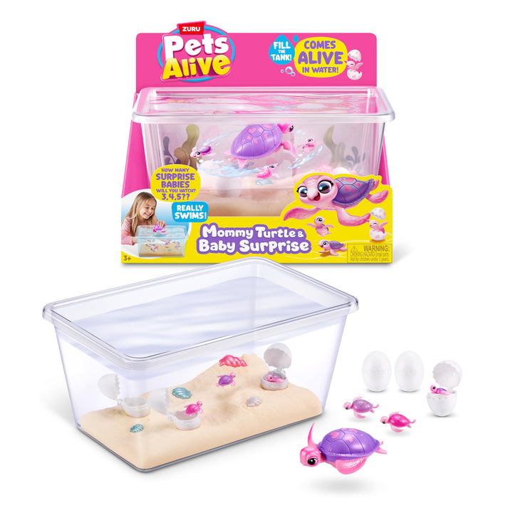 Pets Alive Mommy Turtle Surprise von ZURU, Roboterspielzeug, Schildkröte