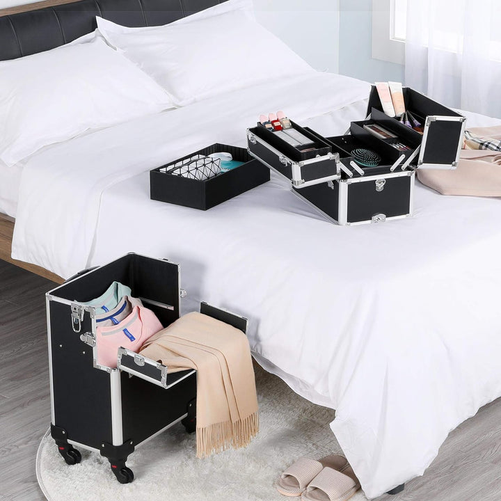 Yaheetech Kosmetikkoffer gross Friseurkoffer Alu Schmuckkoffer Beautycase Koffer Trolley mit Schlöss