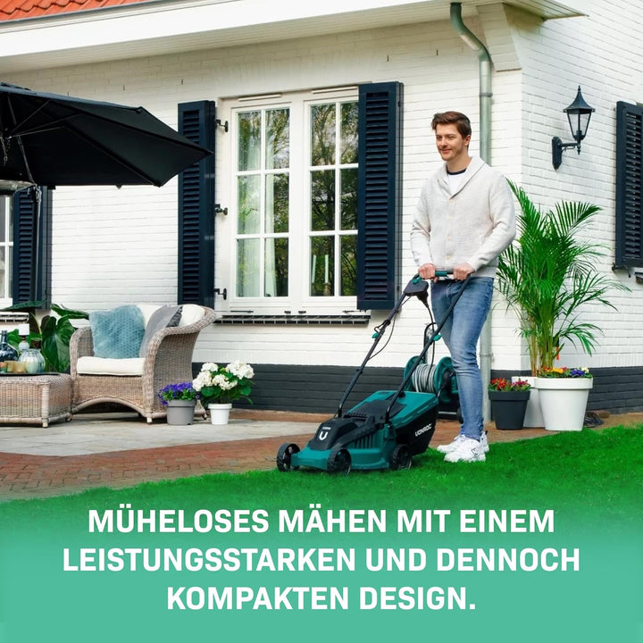 VONROC Rasenmäher Elektro mit Kabel | 1300W - 32cm Schnittbreite - einstellbare Schnitthöhe 30-70MM