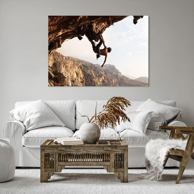 Bilder auf Leinwand 100x70cm Leinwandbild Klettern extrem berge griechenland Gross Wanddeko Bild Sch