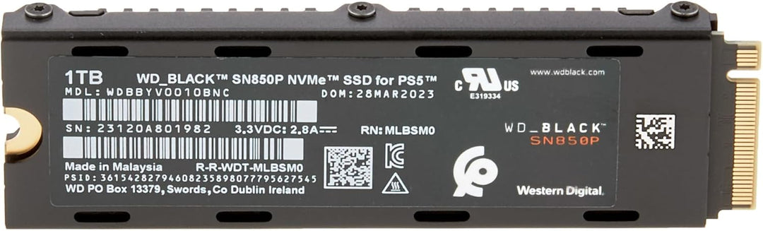WD_BLACK SN850P 1 TB NVMe SSD Offiziell Lizenziert für PS5 Konsolen (interne Gaming SSD; optimierter