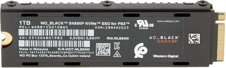 WD_BLACK SN850P 1 TB NVMe SSD Offiziell Lizenziert für PS5 Konsolen (interne Gaming SSD; optimierter