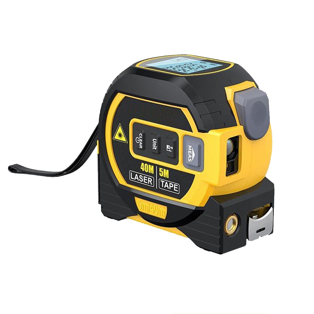 Laser Messgerät Massband, 3 in 1 Digital Laser Entfernungsmesser mit LCD -Display, Lasermessung 131