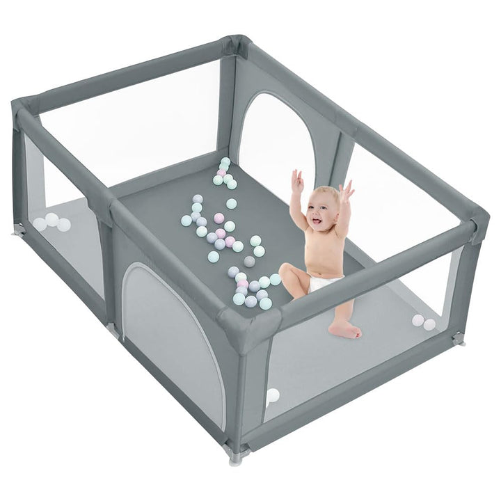 OHMG Laufgitter für Baby,Laufgitter Indoor&amp;Outdoor,Kippsicheres Kinder-Baby-Gitter,Kinderzaun mit An