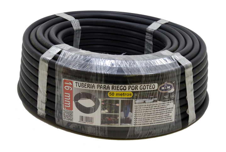 S & M 010057 – Drip Rohr, 16 mm x 50 m, schwarz