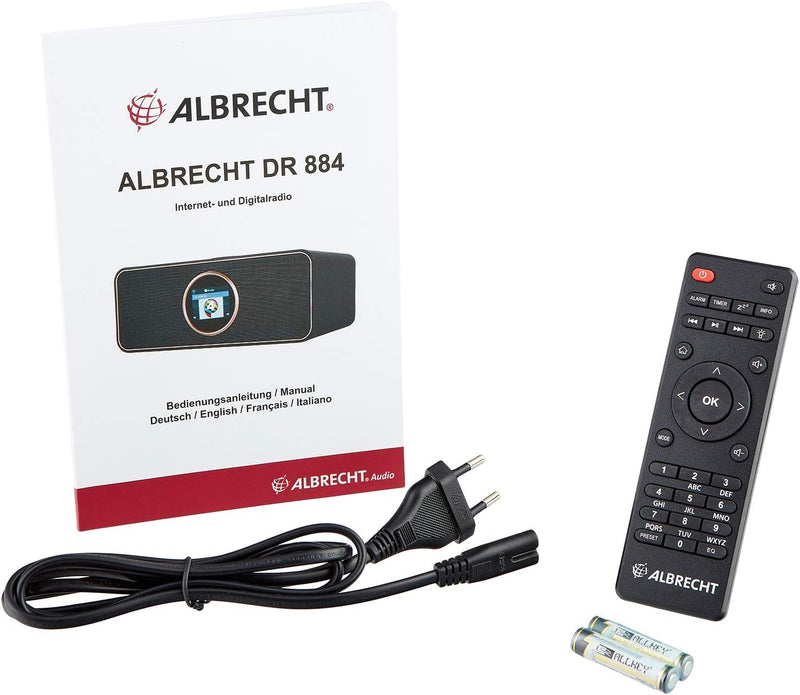 Albrecht DR 884 Kompaktanlage, 27884, Internetradio, Digitalradio, DAB+, UKW mit RDS, Bluetooth, USB