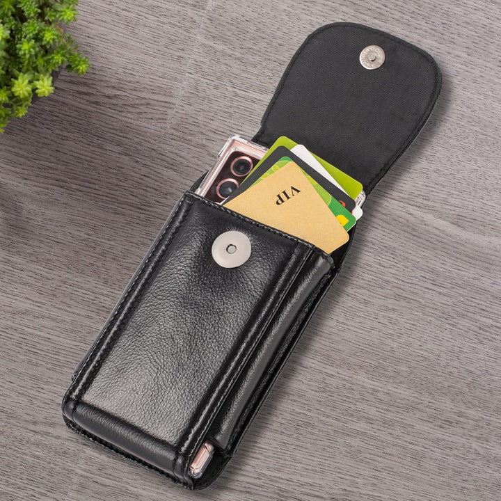 Hengwin Handy Gürteltasche iPhone 14 Pro Max, Leder Laufgürtel Handyhülle Galaxy S21 S20 Fe A53 A12
