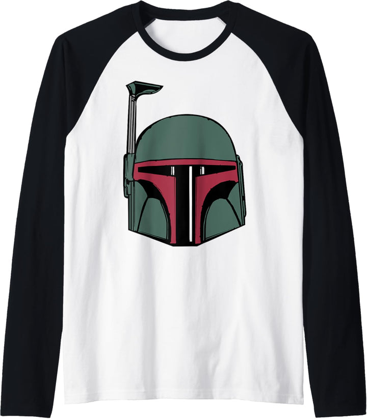 Star Wars Boba Fett Cartoon Floating Helmet Raglan