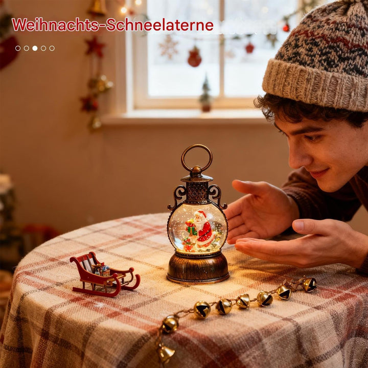 Leuchtende Weihnachtskugel | 6-Stunden Timer mit Musik | Weihnachtliche Leuchtende Schneekugel Dekor