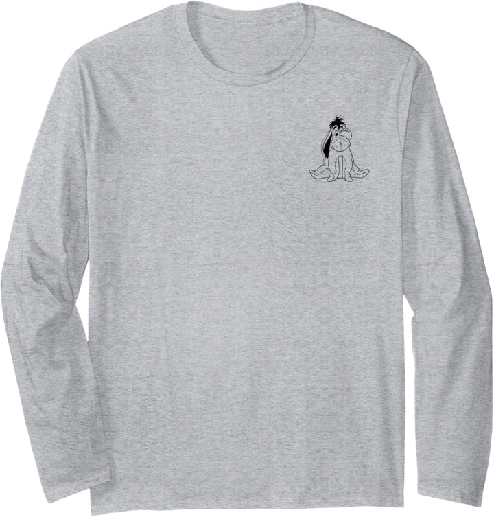 Disney Winnie The Pooh Eeyore Simple Left Chest Langarmshirt