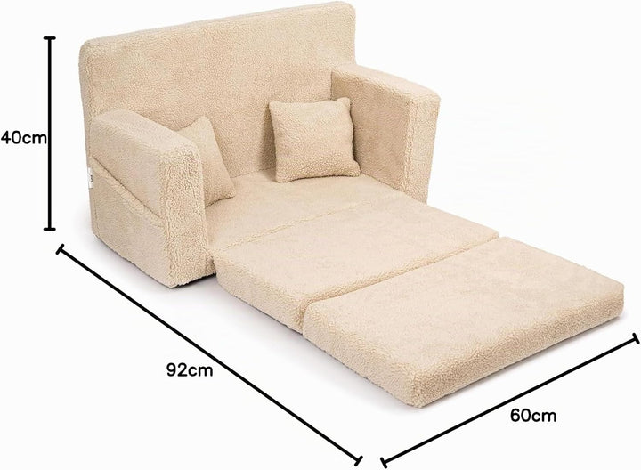 Flumi Personalisierte Kindercouch Kindersofa mit Schlaffunktion Gravur Kindername Kinder Sofa für Ki
