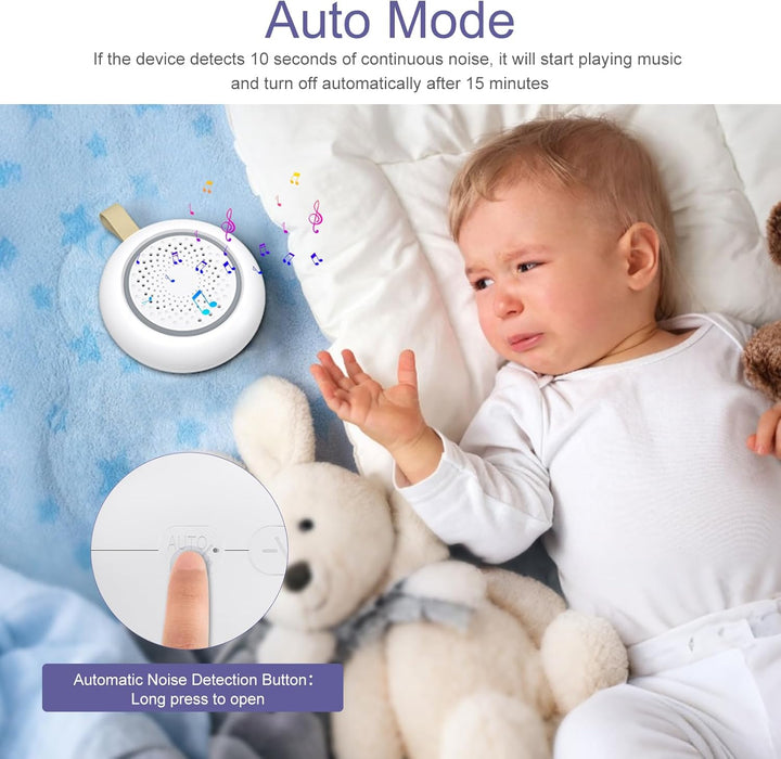 White Noise Machine Baby, Enschlafhilfe babys mit 24 Beruhigende Klänge & 3 Helligkeit Warmweisse Na