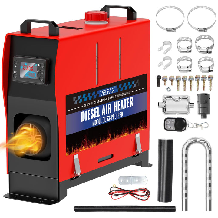VELPAX Air Diesel Heater Auxiliary Heater, 8 kW 12 V Diesel Air Heater, All in One, LCD Switch Displ