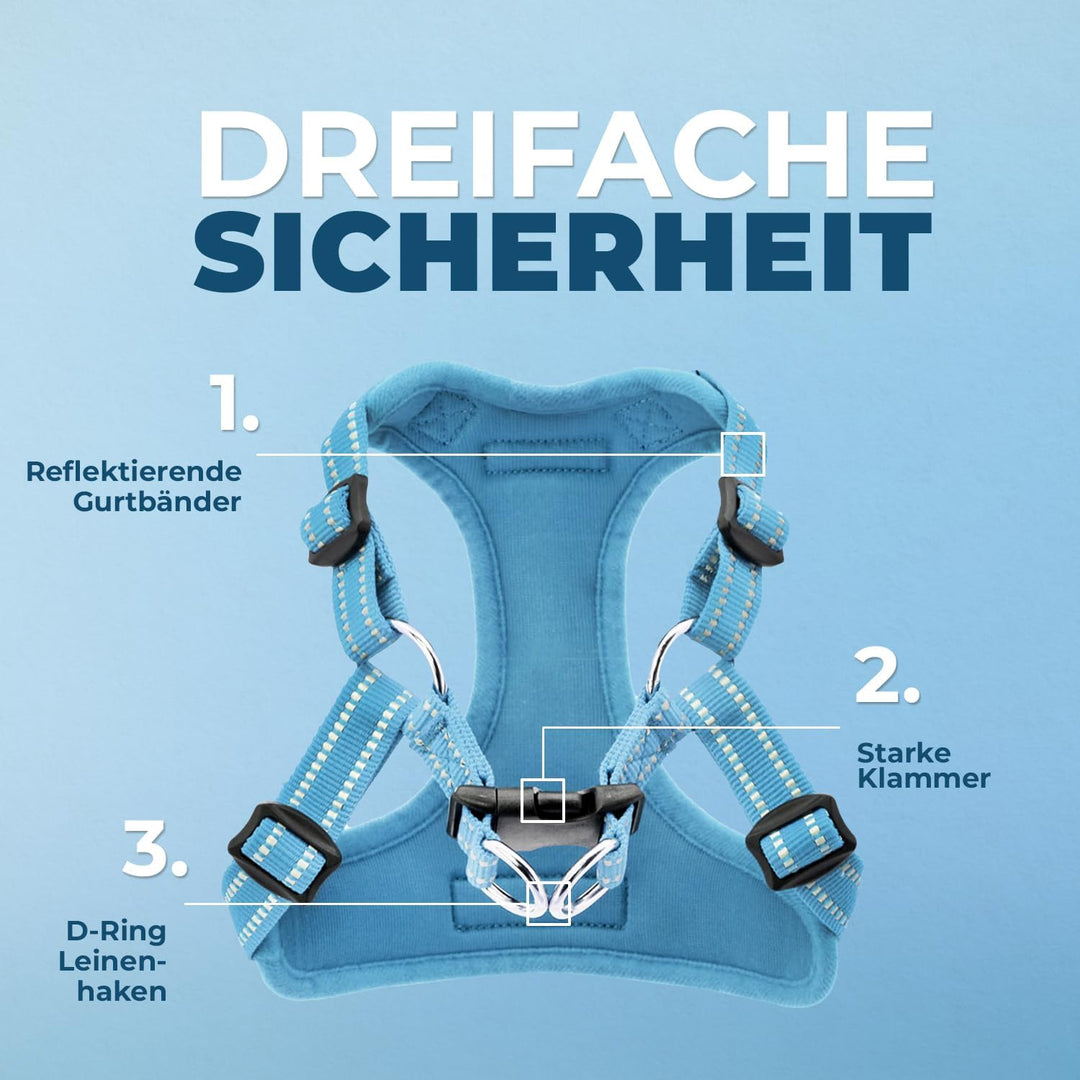 Voyager Verstellbares Hundegeschirr mit Reflektorstreifen by Best Pet Supplies - Strapazierfähige Ga