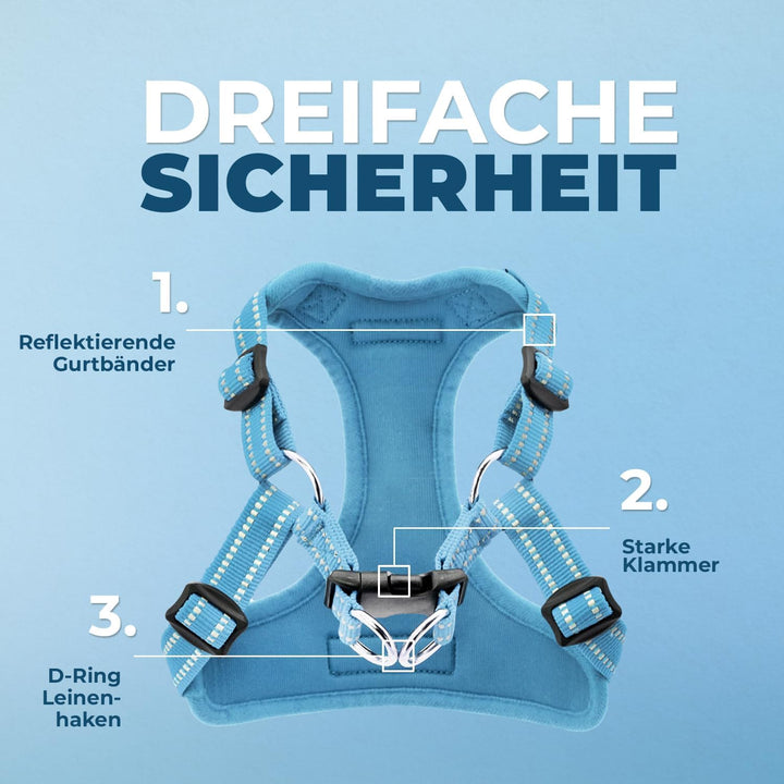 Voyager Verstellbares Hundegeschirr mit Reflektorstreifen by Best Pet Supplies - Strapazierfähige Ga
