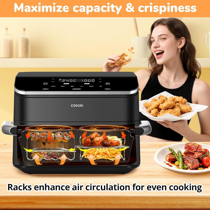 ENSINE Airfryer Zubehör für COSORI Dual Blaze TwinFry 10L，Heissluftfritteuse Zubehör für Ninja Foodi