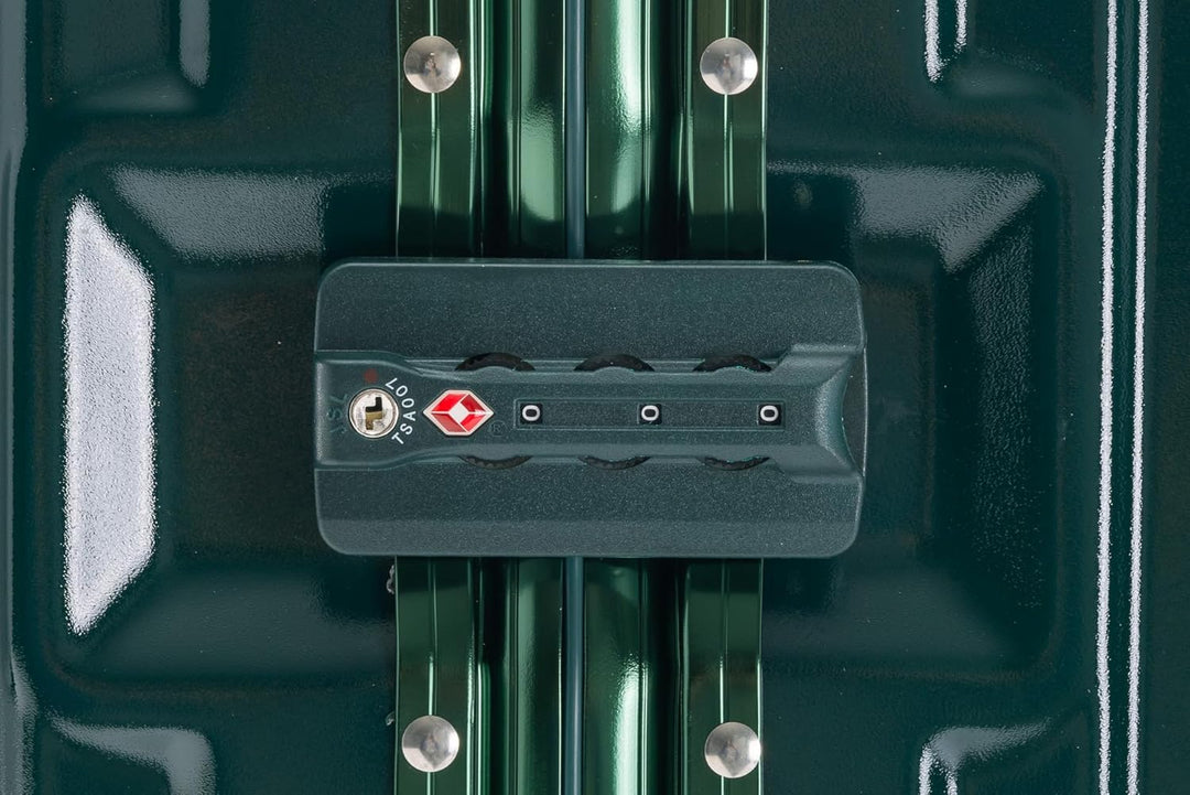 Travelhouse London Koffer Grün L-75cm · Alu-Rahmen · Polykarbonat Hartschale · Trolley Reisekoffer R