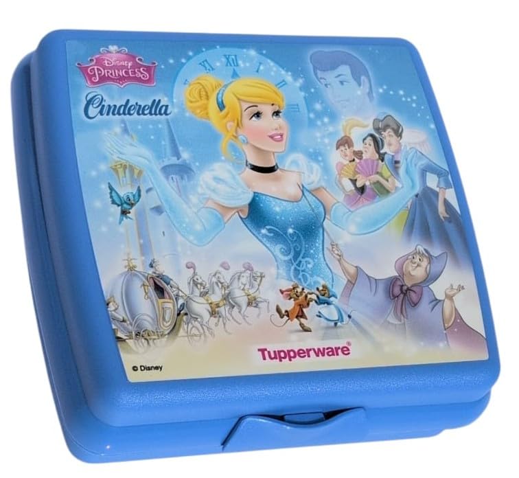 Tupperware Sandwich-Box Aufbewahrungsbox Brotdose quadratisch mit Scharnier und Verriegelung (blau C