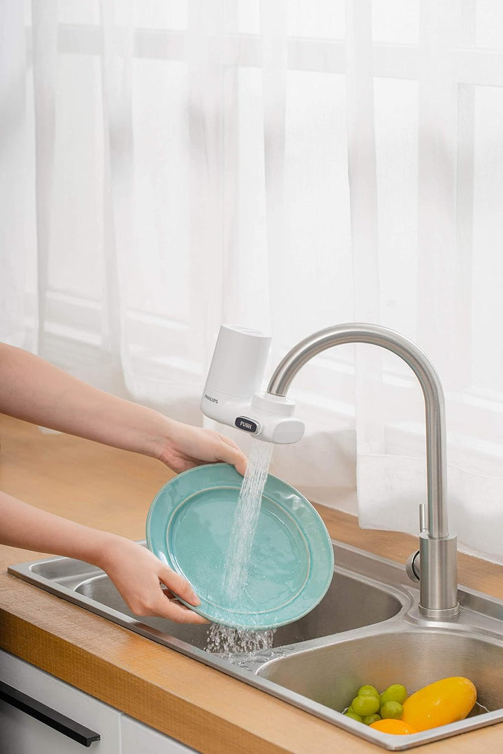 Philips Water AWP3703/10 Filter auf Wasserhahn, Weiss, Vertical X-Guard Microfiltration, Microfiltra