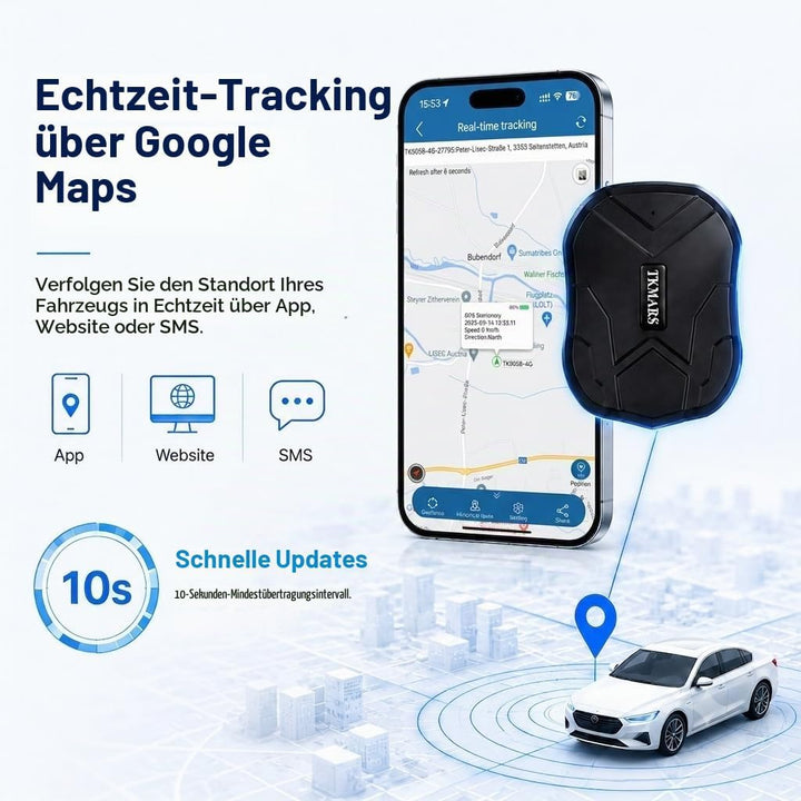 TKMARS TK905 Auto 4G GPS-Tracker, 5000mAh-Akku, funktioniert über SMS/APP/Webplattform ohne ABO, Ver