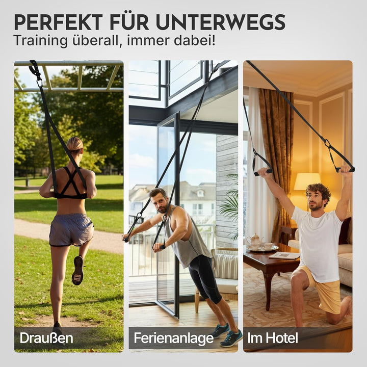 NEOLYMP Schlingentrainer mit Türanker & Befestigungsgurt – Verstellbarer Sling Trainer für Zuhause,