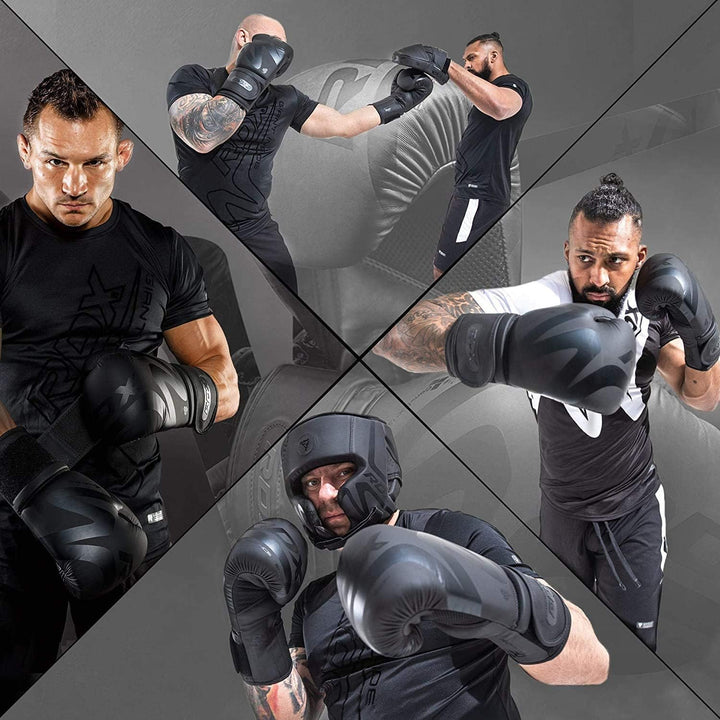 RDX MMA Handschuhe für Kampfsport | Genehmigt von SMMAF | Maya Hide Leder Trainingshandschuhe Sparri