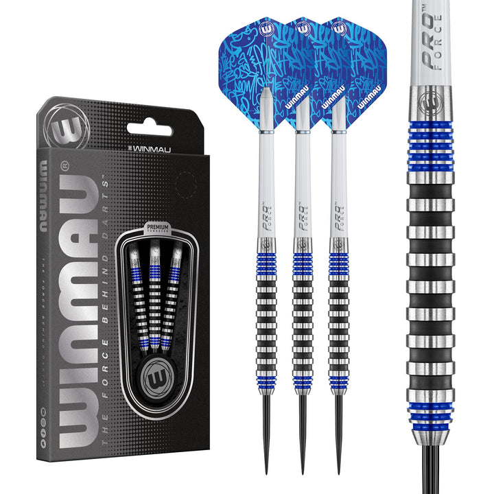 WINMAU Advance 500 Series Dartpfeile mit dartflüge und Dart stiele 22G Blau, 22G Blau