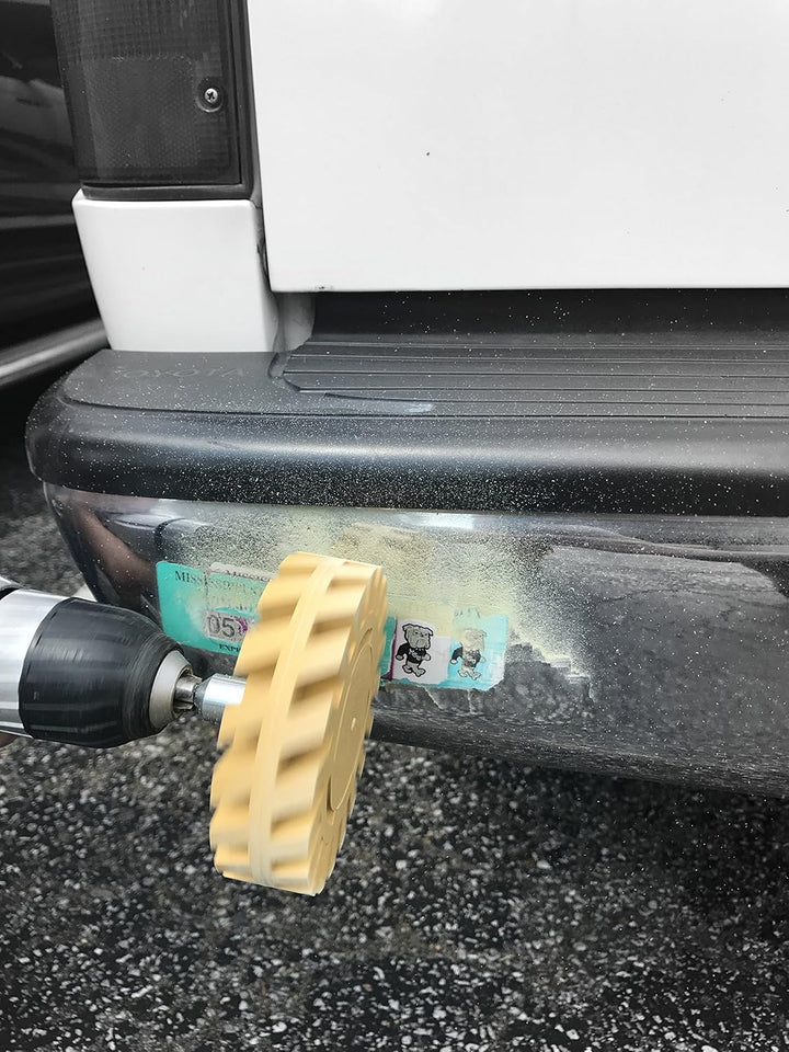 DocaDisc - Gummi-Aufsatz für Bohrmaschine zum Entfernen von Auto-Aufklebern - entfernt Zierstreifen,