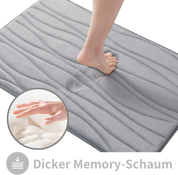 Homaxy Badematten Set 2 teilig Memory Foam Saugfähige Badteppich Set rutschfeste Waschbar Badvorlege