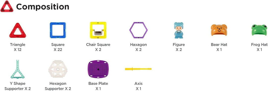 Magformers Carnival Plus 48-Piece Magnetic Construction Set. Makes Fairground Rides with Magnetic Pi