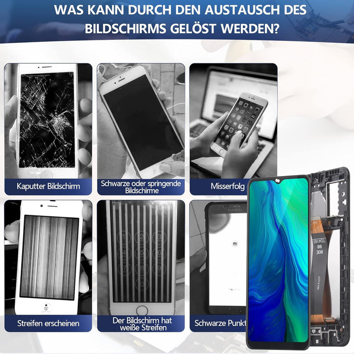 RongZy für Samsung Galaxy A12s/A12 Nacho A127F LCD Bildschirmersatz für A127F/DSN/A127F/DS/A127M Tou