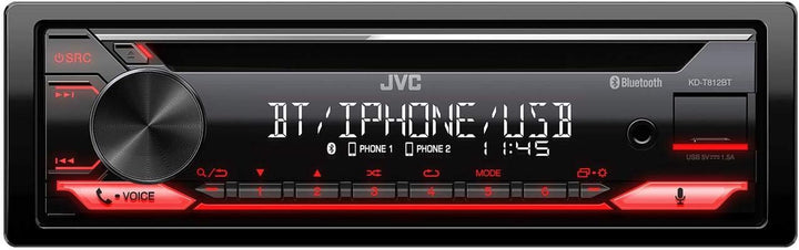 JVC KD-T812BT CD-Receiver mit BT-Freisprecheinrichtung (Alexa built-in, Hochleistungstuner, Soundpro