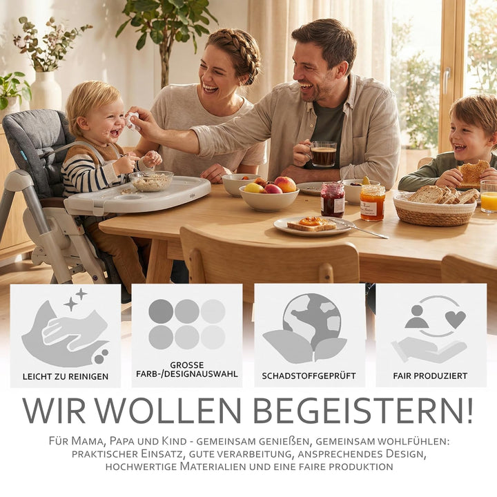 BAMBINIWELT Sitzkissen Ersatzbezug Bezug kompatibel mit Peg Perego Prima Pappa Diner DESIGN (dunkelg