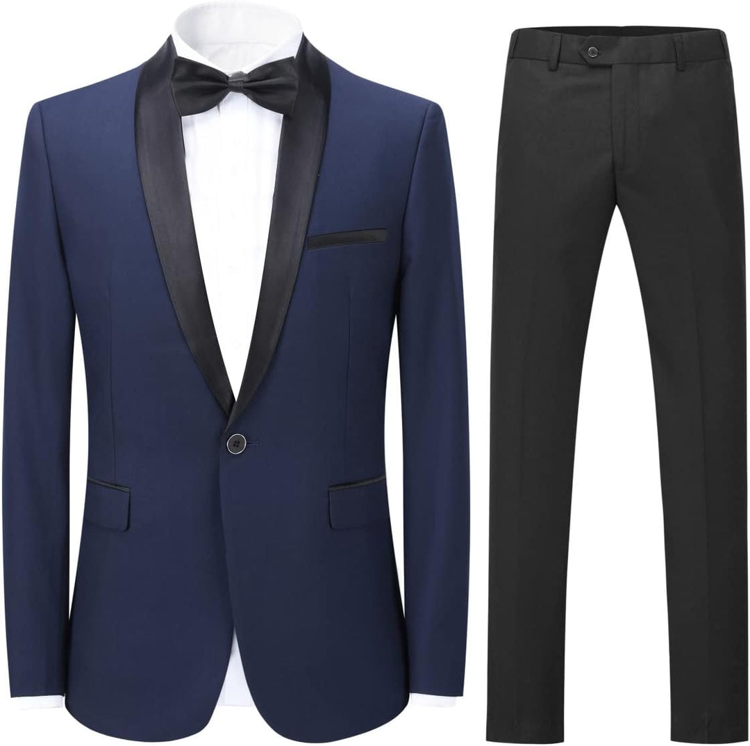 YOUTHUP Anzug Herren 2 Teilig Slim Fit Smoking Anzüge Schalkragen Herrenanzug für Hochzeit Business