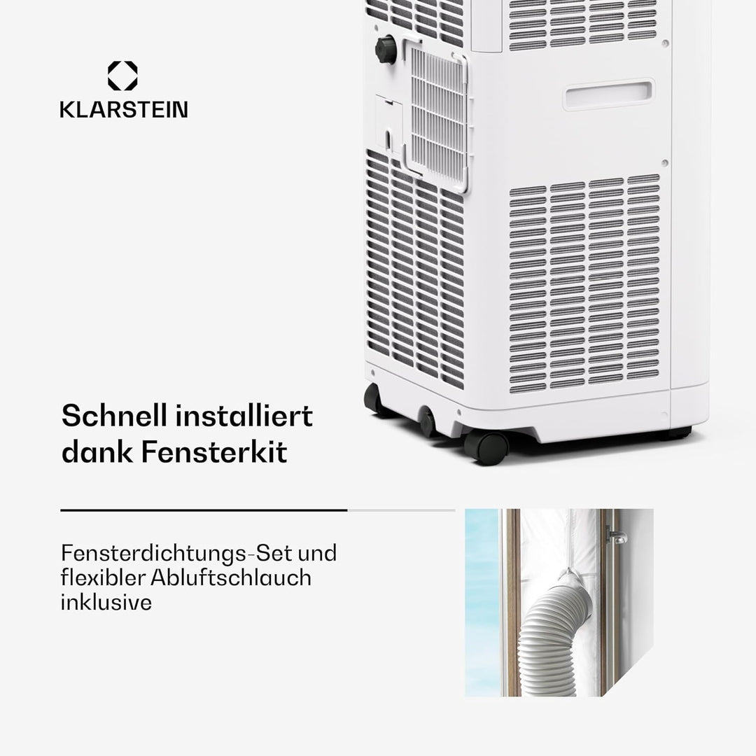 Klarstein Mobile Klimaanlage mit Abluftschlauch - 7000 BTU, 3-in-1, Leise & Energieeffizient, Smart
