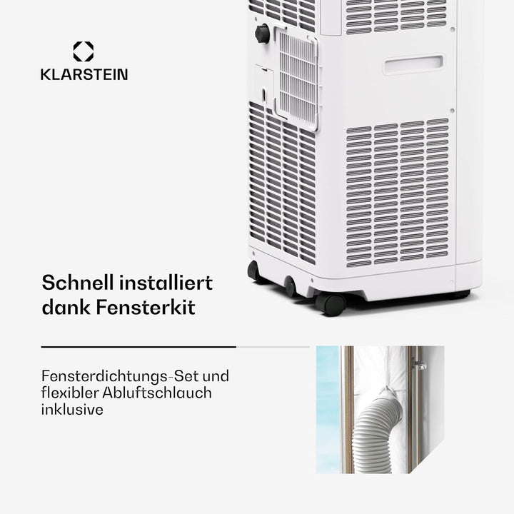 Klarstein Mobile Klimaanlage mit Abluftschlauch - 7000 BTU, 3-in-1, Leise & Energieeffizient, Smart