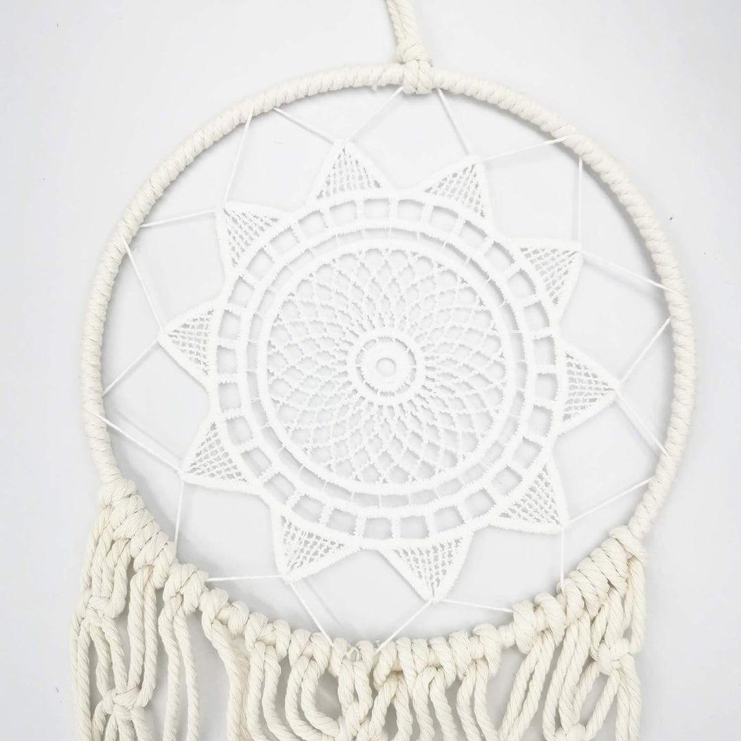 DUGYIRS 3 Stück Traumfänger Sonne & Mond & Stern Makramee Wanddekoration Woven Tapisserie Böhmischer