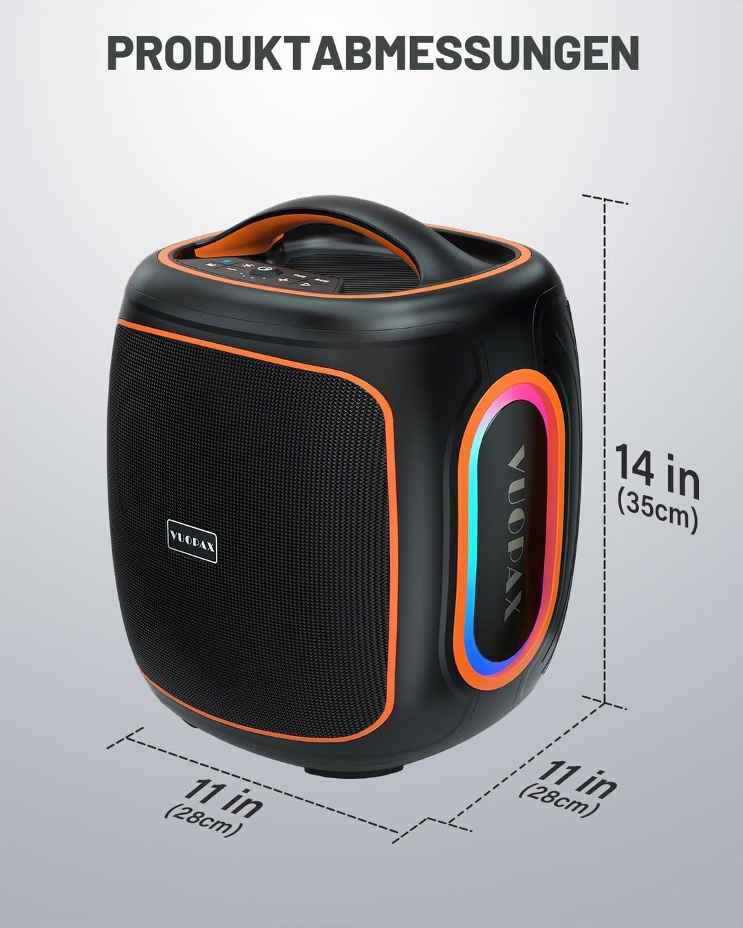 Bluetooth Lautsprecher Gross 120W, Tragbare Musikbox mit kraftvollem Sound, 6,5'' Woofer, Tiefbass &
