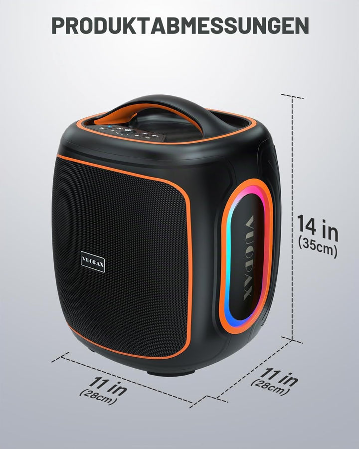 Bluetooth Lautsprecher Gross 120W, Tragbare Musikbox mit kraftvollem Sound, 6,5'' Woofer, Tiefbass &