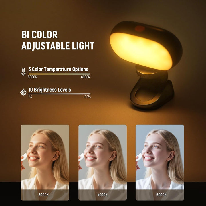 NEEWER BASICS Selfie Licht, Tragbares Handy Videolicht, 3W Clip on kleine LED Videoleuchte, Cold Sho
