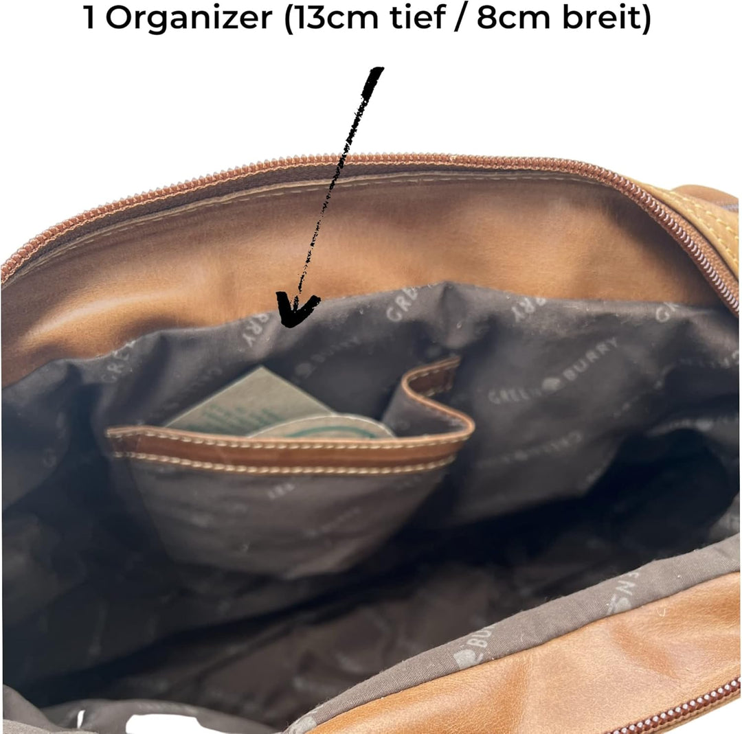 Greenburry Expedition Leder-Handtasche Ledertasche Umhängetasche - Echt Leder-Überschlagtasche - 39x