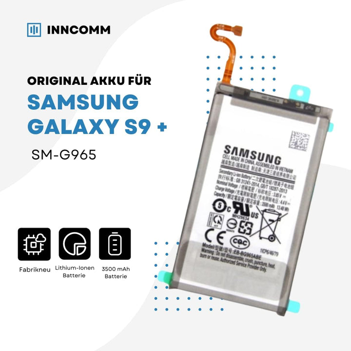 Original Akku für Samsung Galaxy S9+ Plus SM-G965 Original OEM - 3500 mAh Lithium-Ionen-Batterie - F