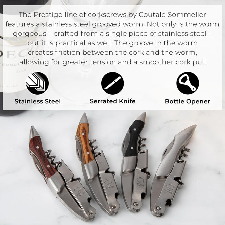 werpower Prestige Rosewood by Coutale Sommelier - The French Patented Spring-Loaded Double Lever Wai